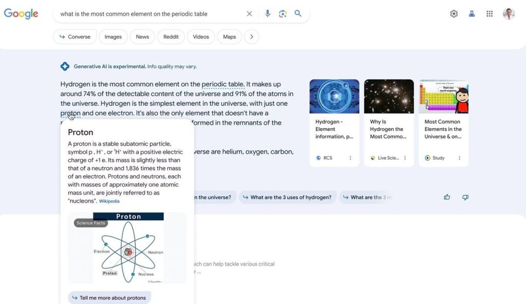 informatieve AI SGE vraag