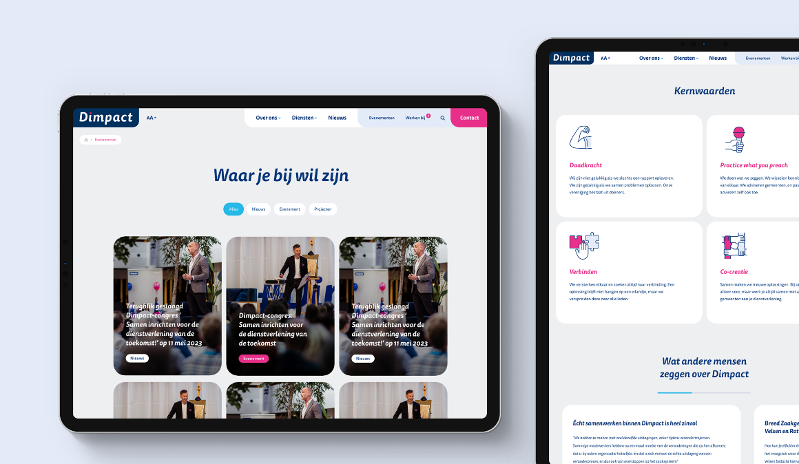responsive webdesign voor DIMPACT
